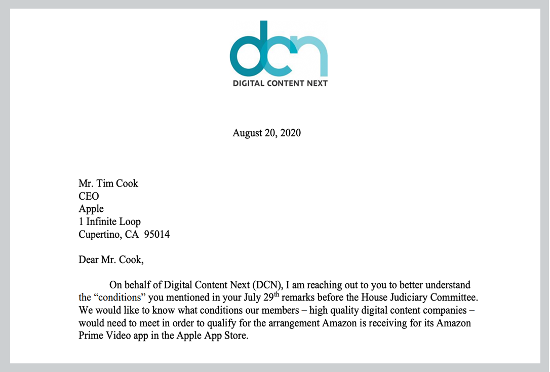 Brief DCN aan Apple