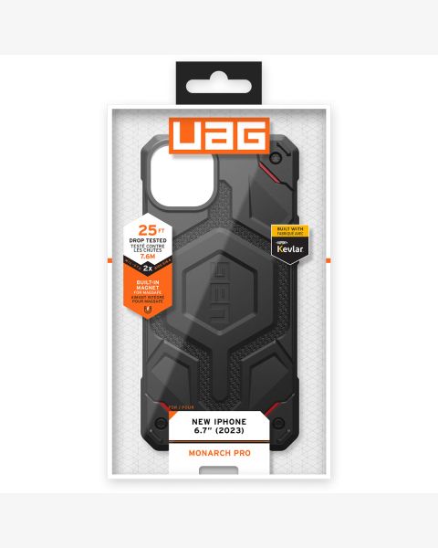 UAG Monarch Pro Backcover iPhone 15 Plus - Kevlar Black