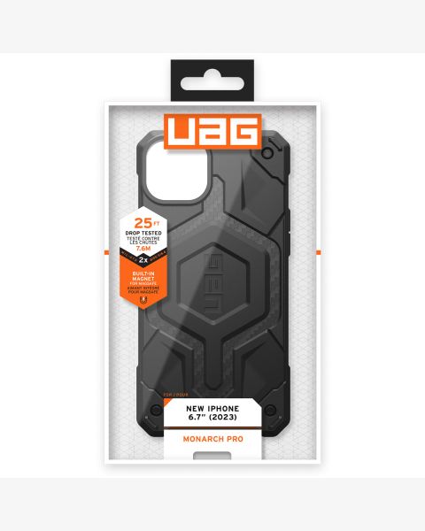 UAG Monarch Pro Backcover iPhone 15 Plus - Carbon Fiber