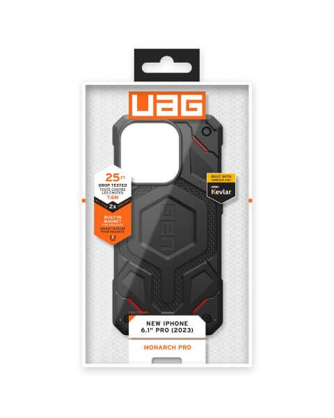 UAG Monarch Pro Backcover iPhone 15 Pro - Kevlar Black
