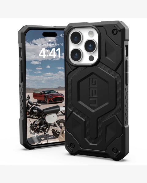 UAG Monarch Pro Backcover iPhone 15 Pro - Carbon Fiber