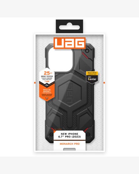 UAG Monarch Pro Backcover iPhone 15 Pro Max - Kevlar Black
