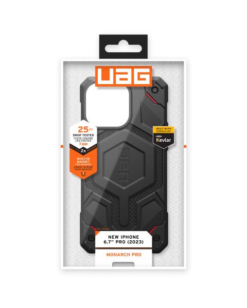 UAG Monarch Pro Backcover iPhone 15 Pro Max - Kevlar Black
