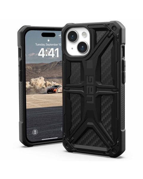 UAG Monarch Backcover iPhone 15 - Carbon Fiber