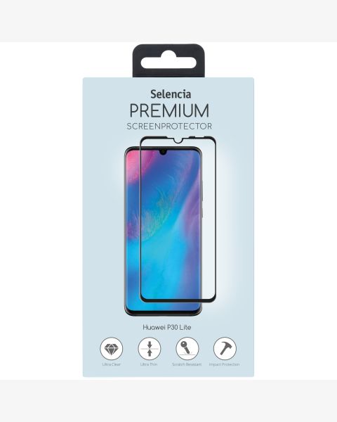 Selencia Gehard Glas Premium Screenprotector Huawei P30 Lite - Zwart / Schwarz / Black