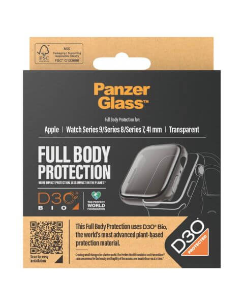 PanzerGlass Full Body Case Apple Watch Series 9 - 41 mm - Transparant / Transparent