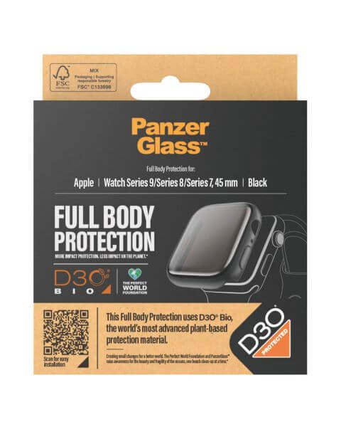 PanzerGlass Full Body Case Apple Watch Series 9 - 45 mm - Zwart / Schwarz / Black