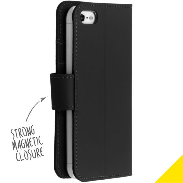 Wallet Softcase Booktype iPhone SE / 5 / 5s - Zwart / Black