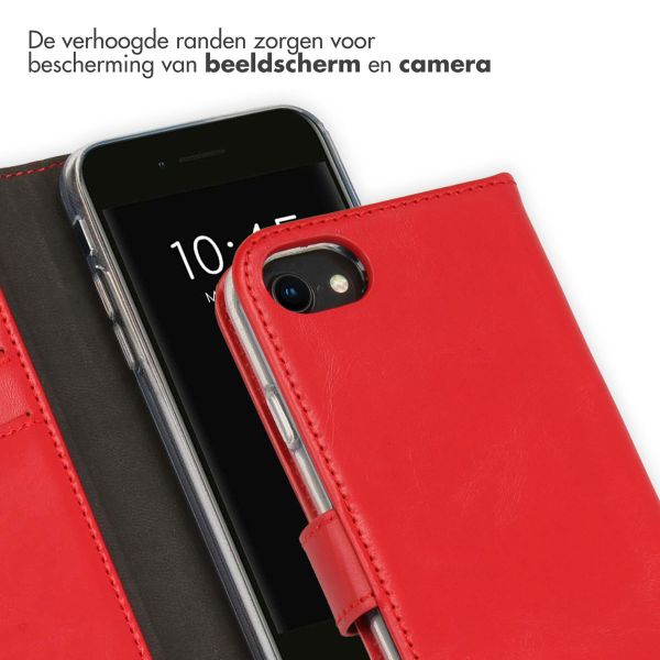 Selencia Echt Lederen Bookcase iPhone SE (2022 / 2020) / 8 / 7 / 6(s)