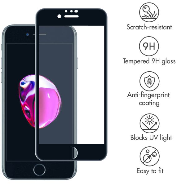 Tempered Glass Premium Screen Protector iPhone 8 / 7 / 6s / 6 - Black