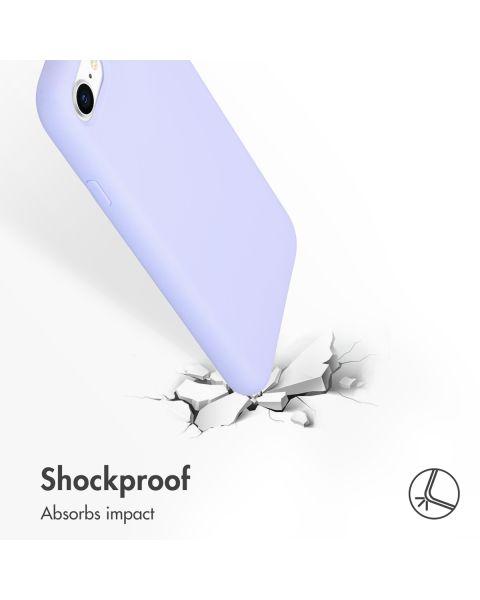 Accezz Liquid Silicone Backcover iPhone SE (2022 / 2020) / 8 / 7 - Paars / Violett  / Purple