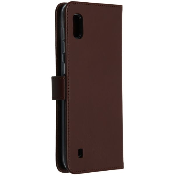 Echt Lederen Booktype Samsung Galaxy A10 - Bruin - Bruin / Brown