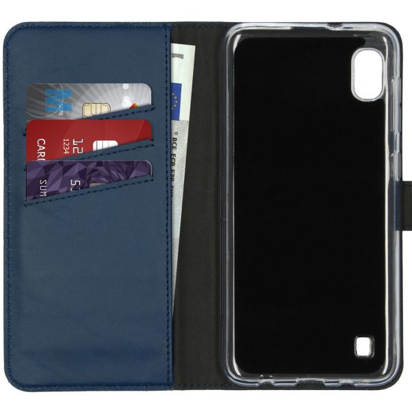 Echt Lederen Booktype Samsung Galaxy A10 - Blauw - Blauw / Blue