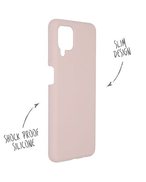 Accezz Liquid Silicone Backcover Samsung Galaxy A12 - Roze / Rosa / Pink