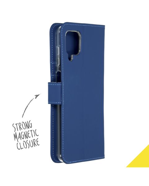 Accezz Wallet Softcase Bookcase Samsung Galaxy A12 - Donkerblauw / Dunkelblau  / Dark blue