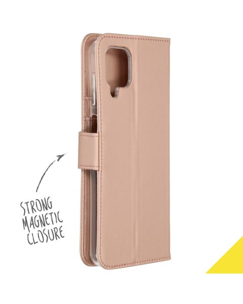 Accezz Wallet Softcase Bookcase Samsung Galaxy A12 - Rosé Goud / Roségold