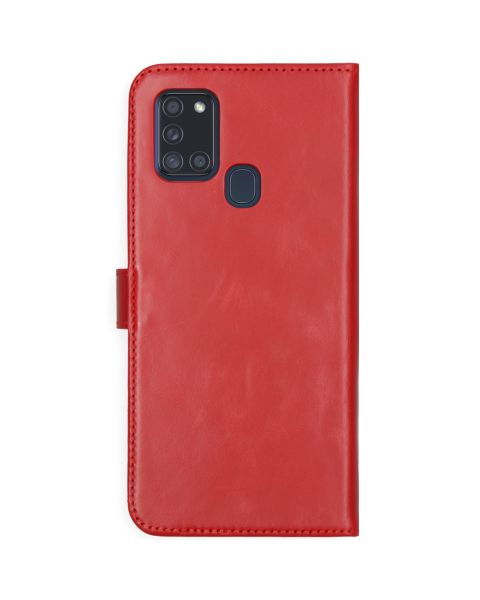 Selencia Echt Lederen Bookcase Samsung Galaxy A21s - Rood / Rot / Red