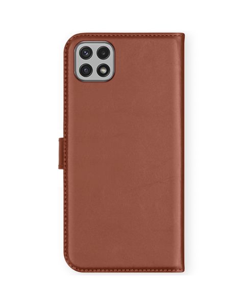 Selencia Echt Lederen Bookcase Samsung Galaxy A22 (5G) - Lichtbruin / Hellbraun  / Light Brown
