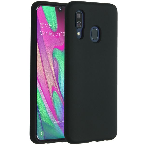 Accezz Liquid Silicone Backcover Samsung Galaxy A40 - Zwart / Schwarz / Black