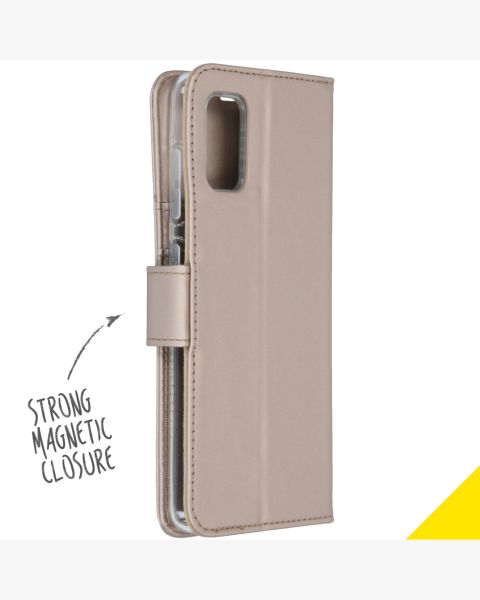 Accezz Wallet Softcase Bookcase Samsung Galaxy A41 - Goud / Gold