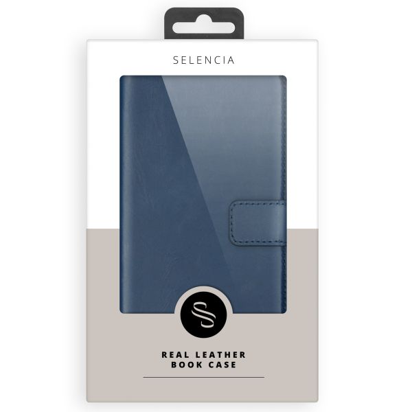 Selencia Echt Lederen Bookcase Samsung Galaxy A42 - Blauw / Blau / Blue