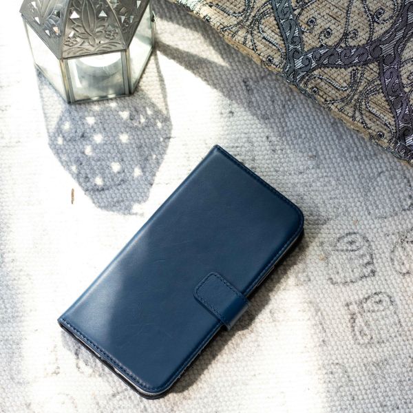 Selencia Echt Lederen Bookcase Samsung Galaxy A42 - Blauw / Blau / Blue
