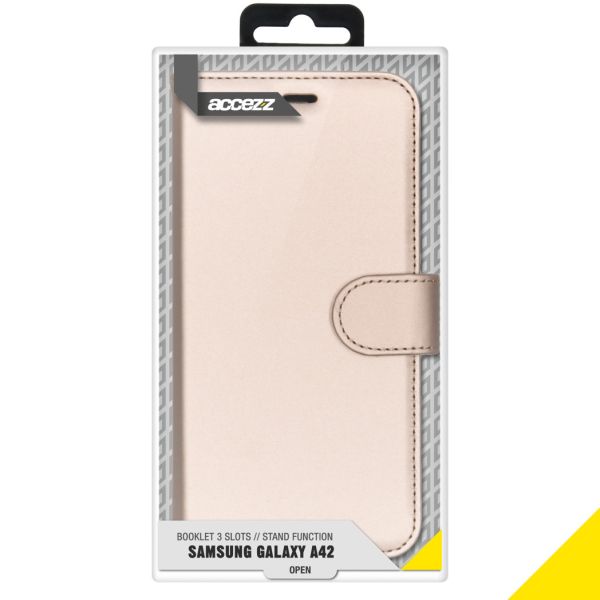 Accezz Wallet Softcase Bookcase Samsung Galaxy A42 - Goud / Gold