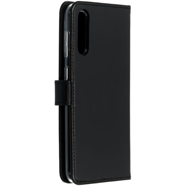 Selencia Echt Lederen Bookcase Samsung Galaxy A50 / A30s - Zwart / Schwarz / Black