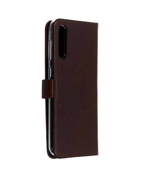 Selencia Echt Lederen Bookcase Samsung Galaxy A50 / A30s - Bruin / Braun  / Brown