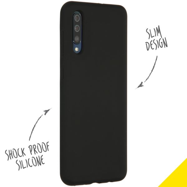 Accezz Liquid Silicone Backcover Samsung Galaxy A50 / A30s - Zwart / Schwarz / Black