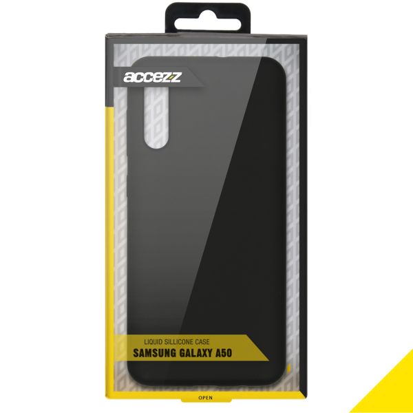 Accezz Liquid Silicone Backcover Samsung Galaxy A50 / A30s - Zwart / Schwarz / Black