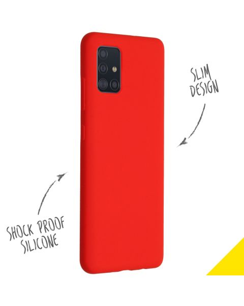 Accezz Liquid Silicone Backcover Samsung Galaxy A51 - Rood / Rot / Red