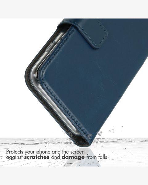 Selencia Echt Lederen Bookcase Samsung Galaxy A52(s) (5G/4G) - Blauw / Blau / Blue