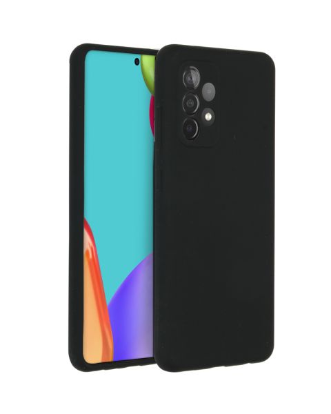 Accezz Liquid Silicone Backcover Samsung Galaxy A52(s) (5G/4G) - Zwart / Schwarz / Black