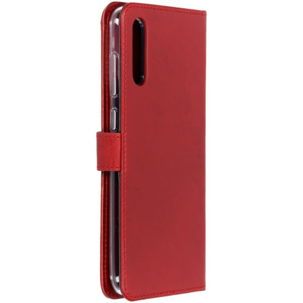 Echt Lederen Booktype Samsung Galaxy A70 - Rood - Rood / Red