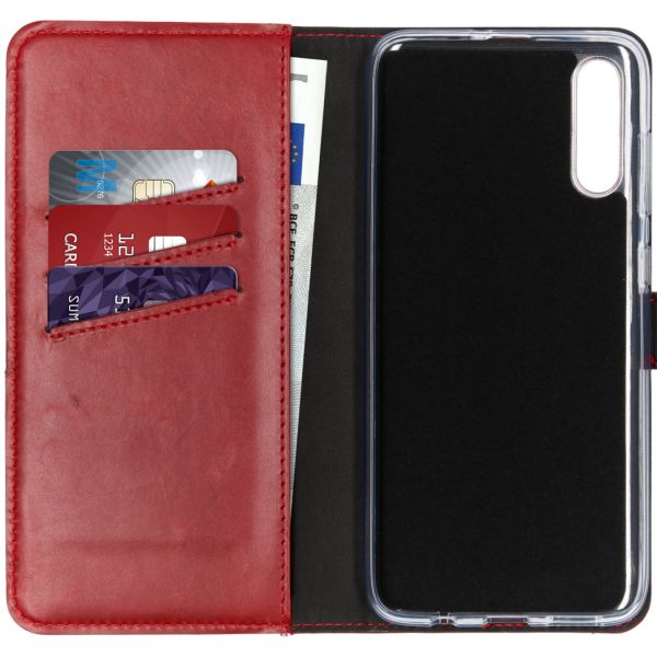 Echt Lederen Booktype Samsung Galaxy A70 - Rood - Rood / Red
