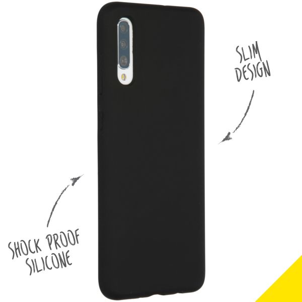 Liquid Silicone Backcover Samsung Galaxy A70 - Zwart - Zwart / Black