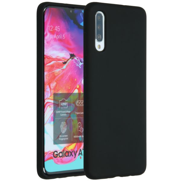 Liquid Silicone Backcover Samsung Galaxy A70 - Zwart - Zwart / Black