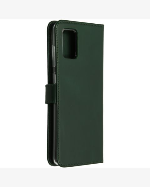 Selencia Echt Lederen Bookcase Samsung Galaxy A71 - Groen / Grün  / Green