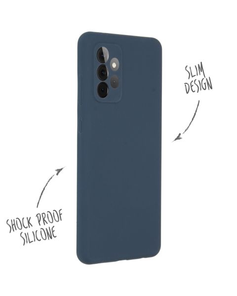 Accezz Liquid Silicone Backcover Samsung Galaxy A72 - Donkerblauw / Dunkelblau  / Dark blue