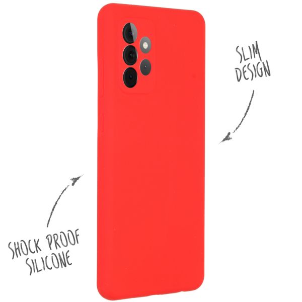 Accezz Liquid Silicone Backcover Samsung Galaxy A72 - Rood / Rot / Red