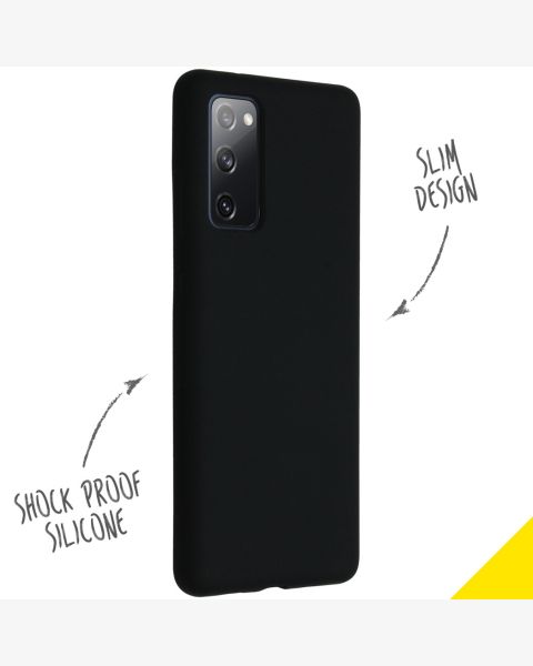 Accezz Liquid Silicone Backcover Samsung Galaxy S20 FE - Zwart / Schwarz / Black