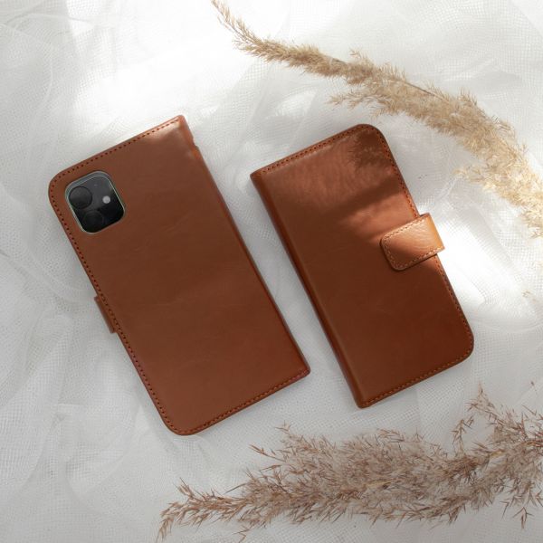 Selencia Echt Lederen Bookcase Samsung Galaxy S10 - Lichtbruin / Hellbraun  / Light Brown