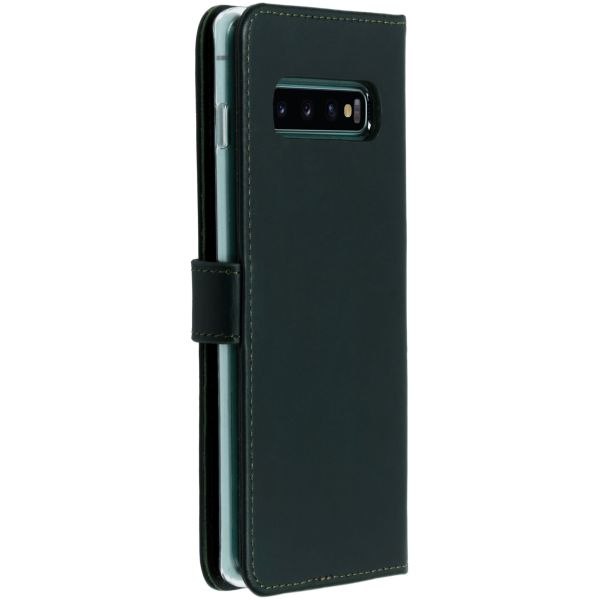Selencia Echt Lederen Bookcase Samsung Galaxy S10 Plus - Groen / Grün  / Green
