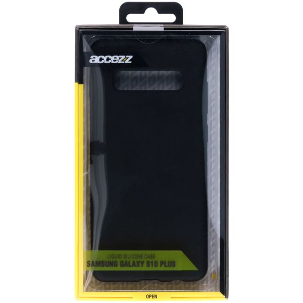 Liquid Silicone Backcover Samsung Galaxy S10 Plus - Zwart - Zwart / Black
