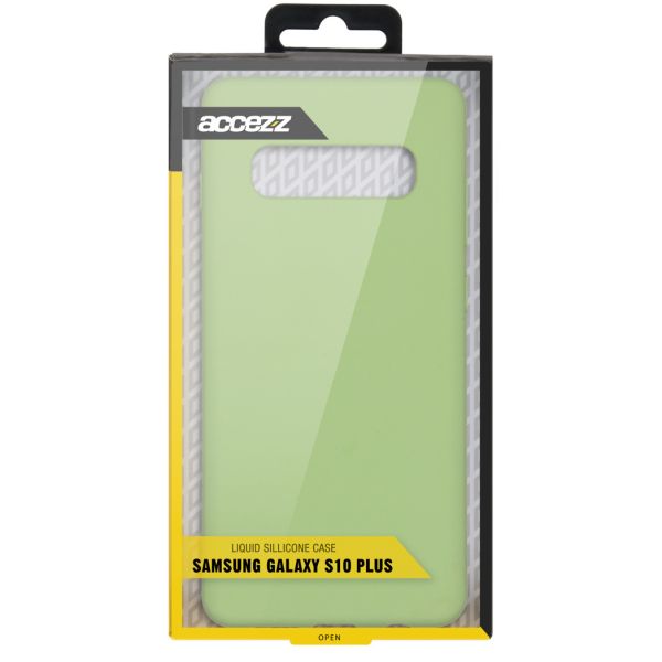 Liquid Silicone Backcover Samsung Galaxy S10 Plus - Groen - Groen / Green
