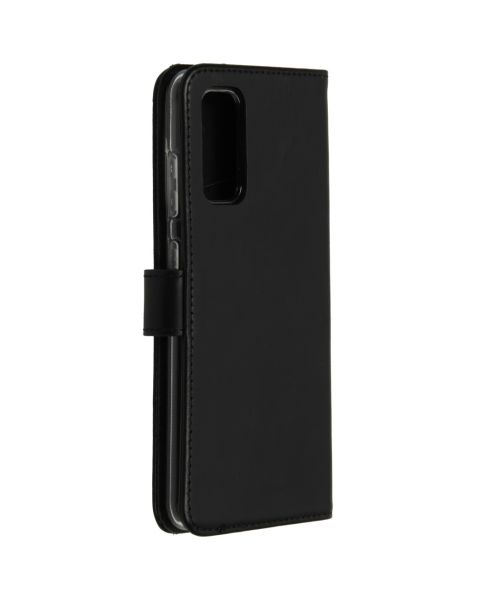 Selencia Echt Lederen Bookcase Samsung Galaxy S20 - Zwart / Schwarz / Black