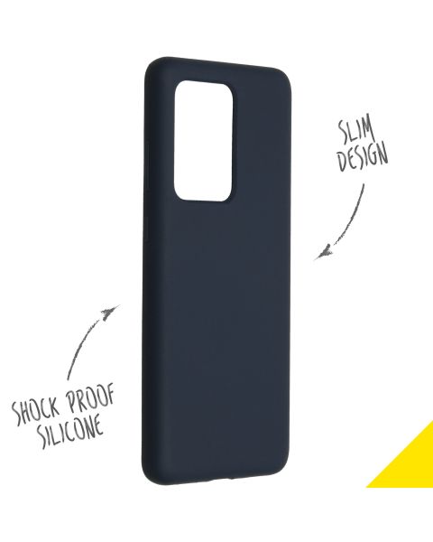 Accezz Liquid Silicone Backcover Samsung Galaxy S20 Ultra - Blauw / Blau / Blue