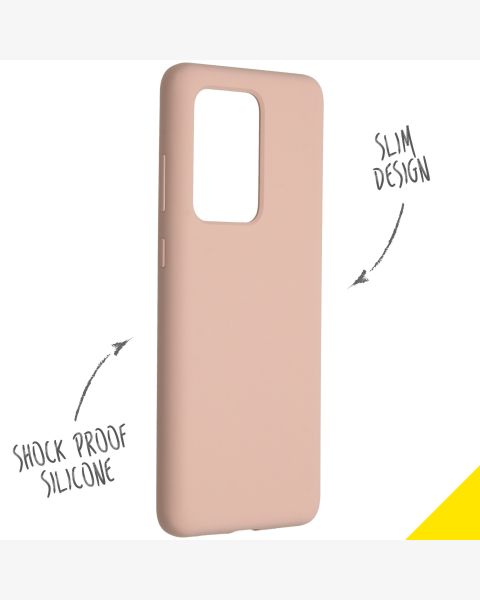 Accezz Liquid Silicone Backcover Samsung Galaxy S20 Ultra - Roze / Rosa / Pink