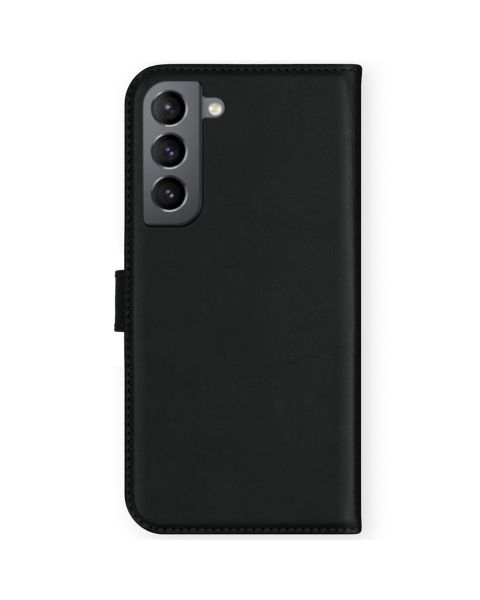 Selencia Echt Lederen Bookcase Samsung Galaxy S21 FE - Zwart / Schwarz / Black